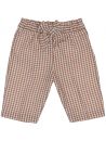 seersucker checks 3/4 trousers with ribbon