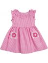 vestito a quadretti goffrati con tasche all'uncinetto 