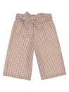 seersucker checks 3/4 trousers with belt