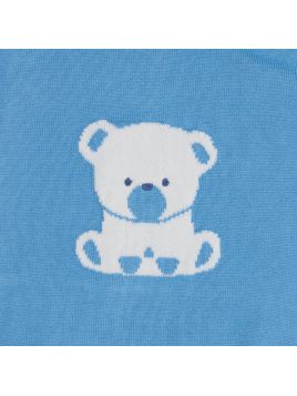 pullover in cotone con intarsio orsetto
