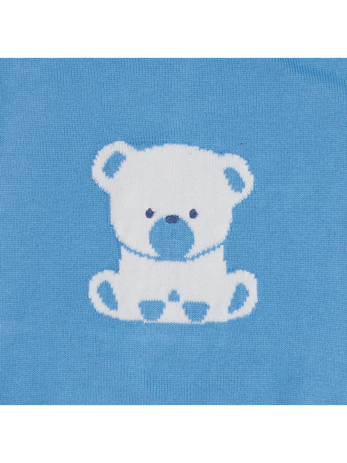 pullover in cotone con intarsio orsetto