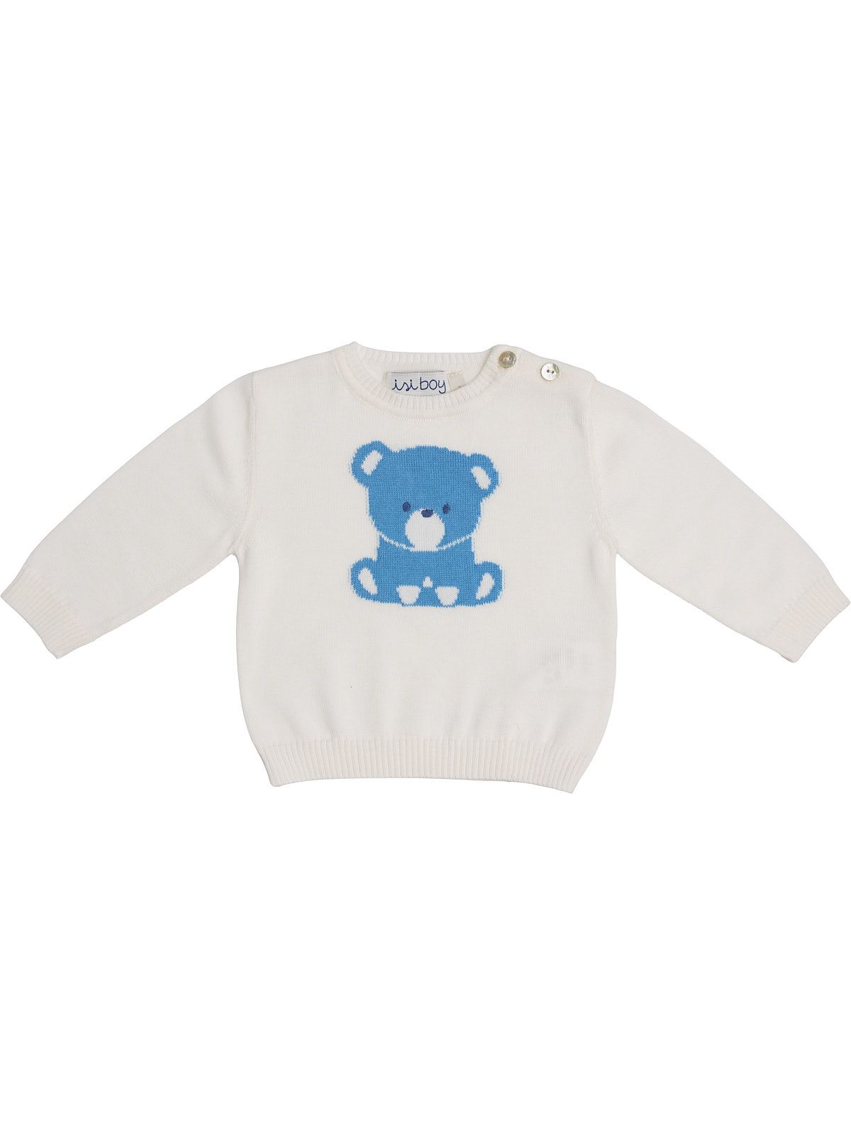 pullover in cotone con intarsio orsetto