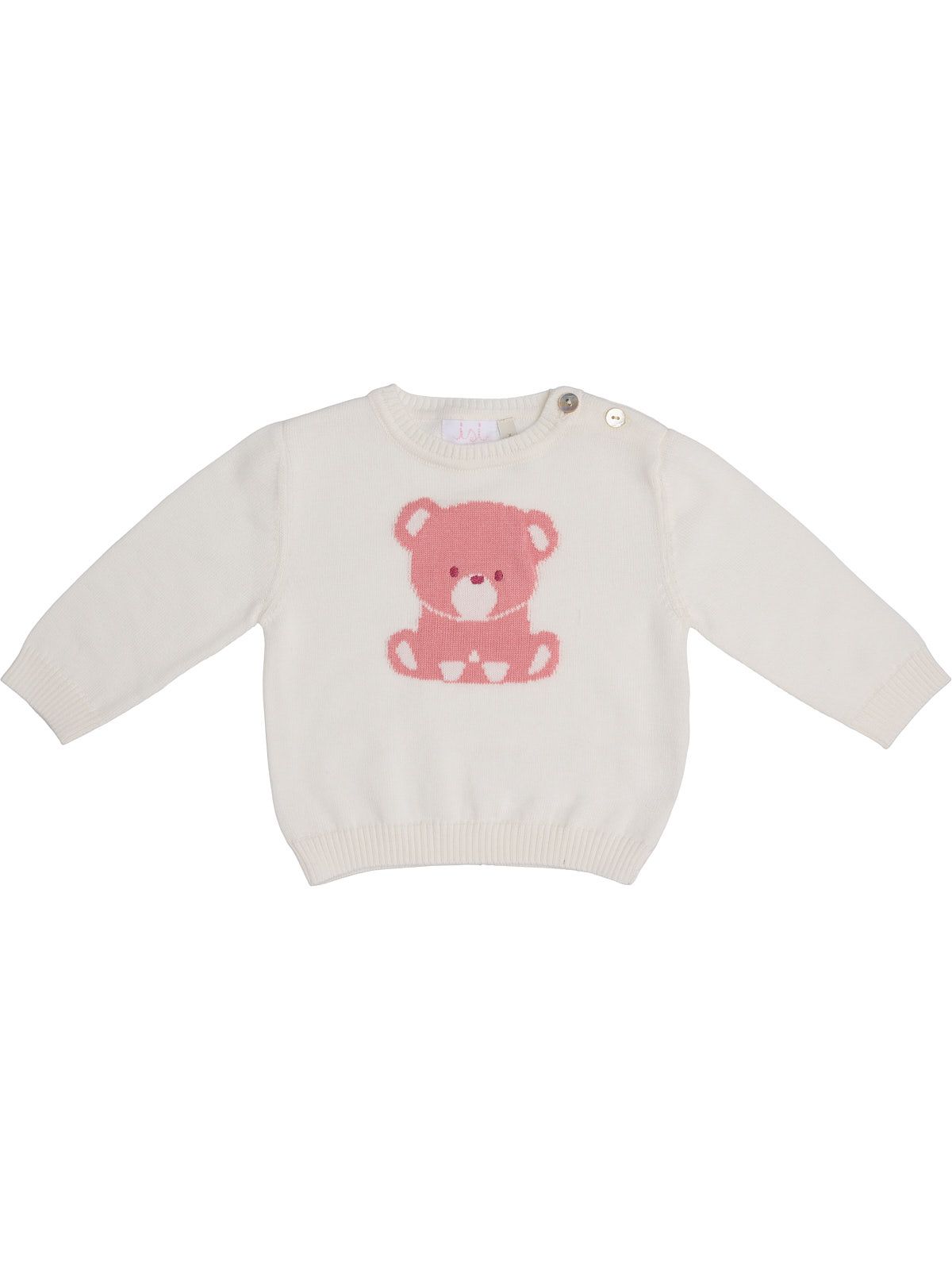pullover in cotone con intarsio orsetto