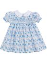 small flowers printed dress with smock