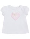 t-shirt in jersey con patch cuore a quadretti goffrati e fiocco in jersey 