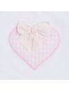 t-shirt in jersey con patch cuore a quadretti goffrati e fiocco in jersey 