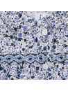 flower printed fabric shirt with frills on the sleeves and smock
