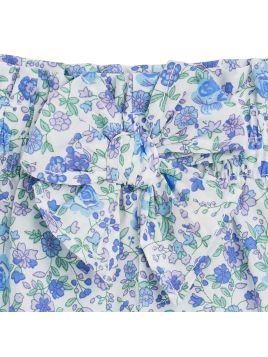 shorts in tessuto stampato a fiori con fiocco 