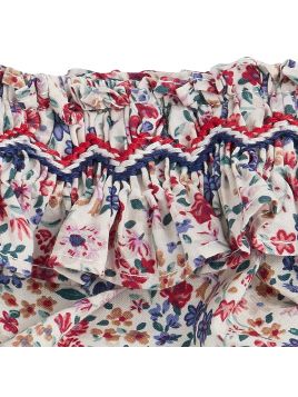 costume slip in tessuto stampato a fiori con smock
