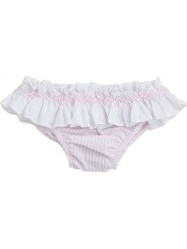 costume slip a righe goffrate con smock