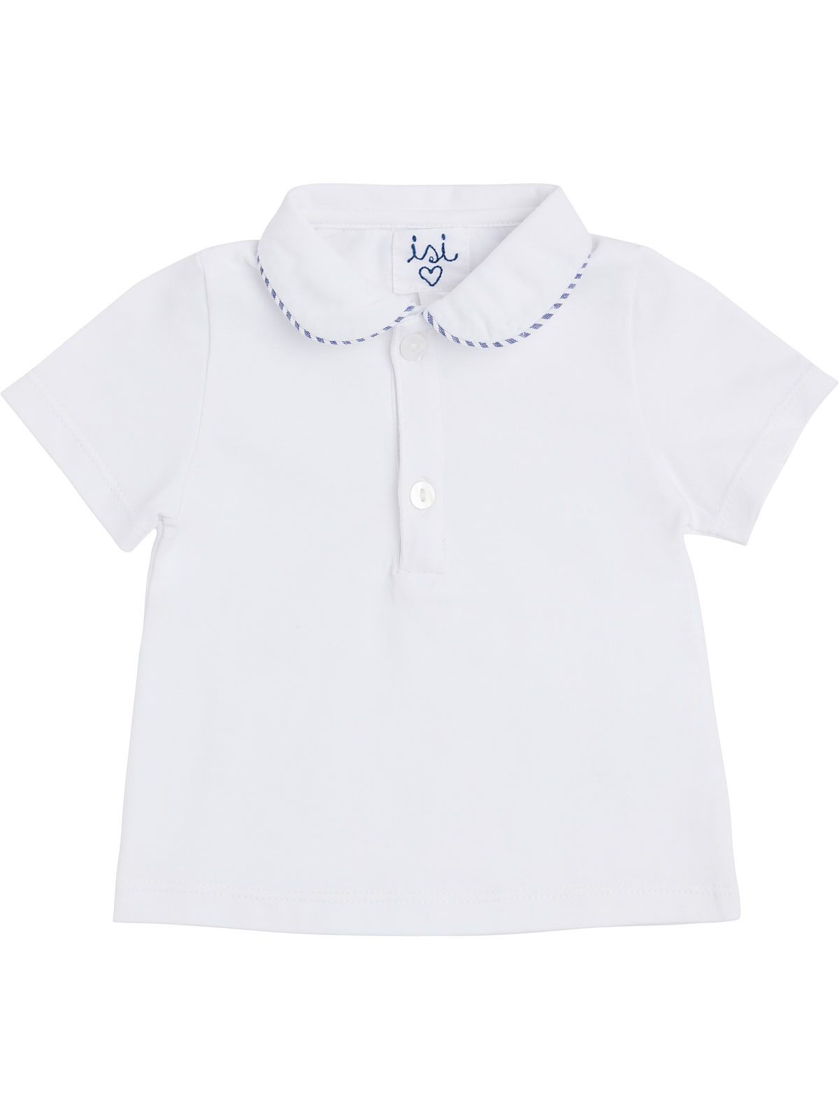 jersey polo with seersucker stripes finishings on the collar
