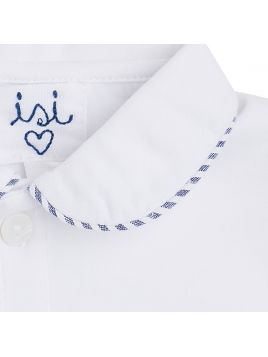 jersey polo with seersucker stripes finishings on the collar