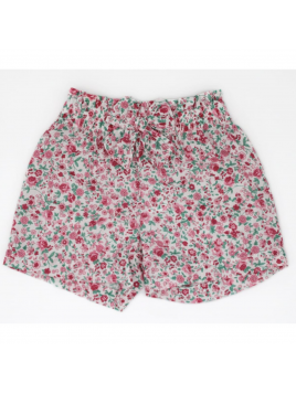 shorts in tessuto stampato a fiori con fiocco 