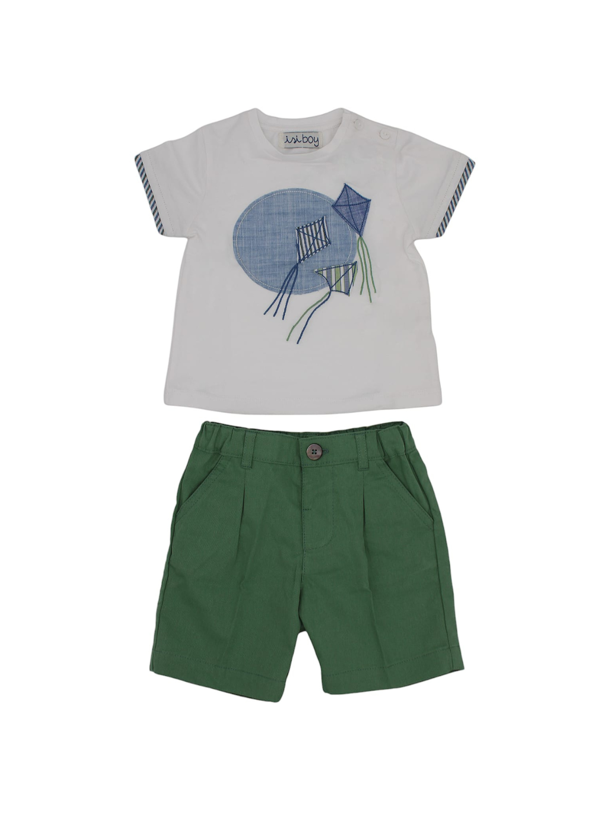 t-shirt in jersey con patch aquilone + bermuda in drill