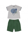 t-shirt in jersey con patch aquilone + bermuda in drill