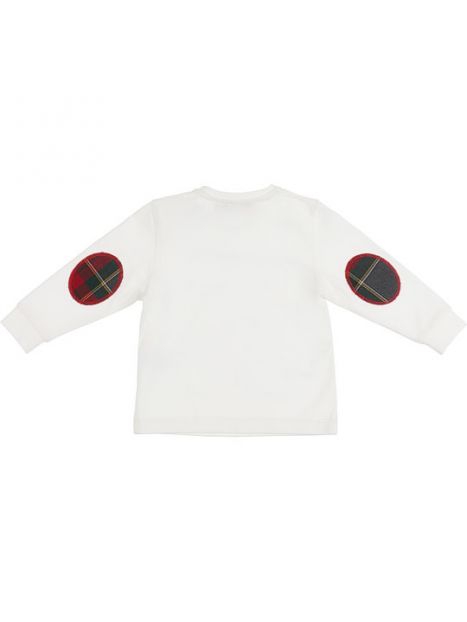 jersey t-shirt with tartan patches 