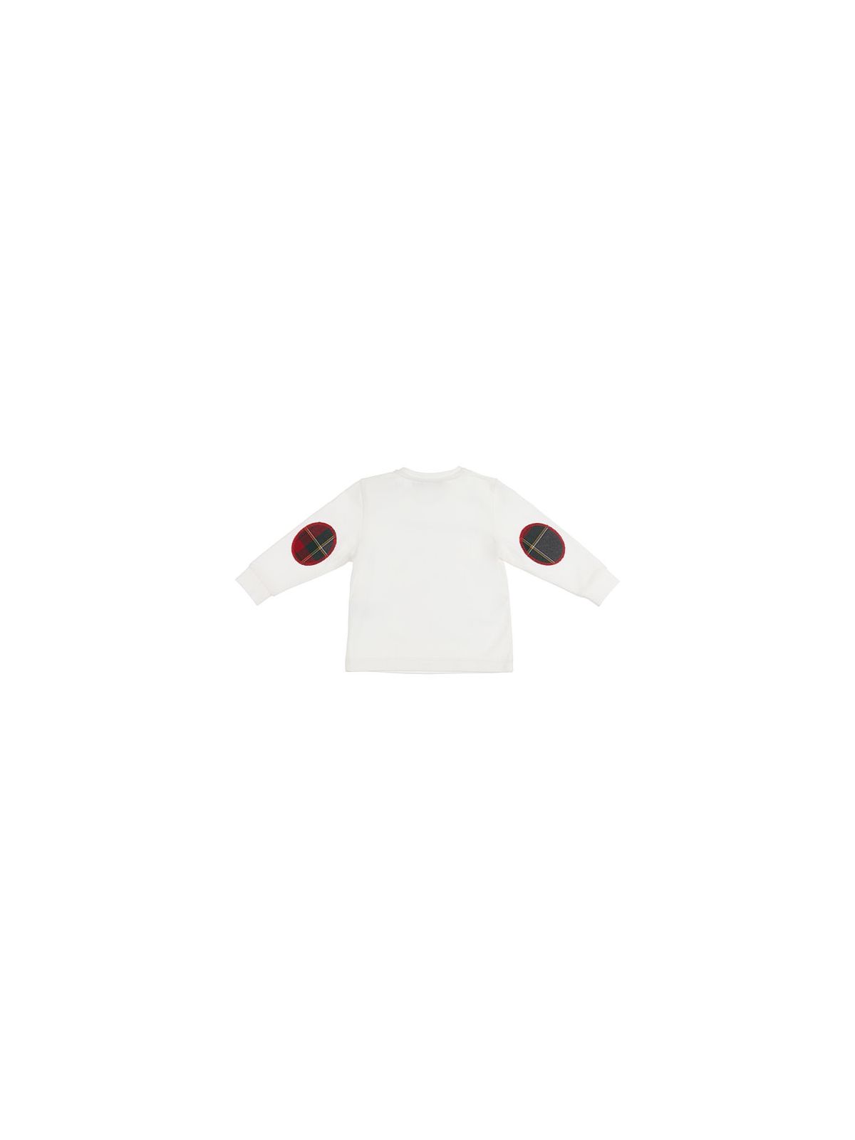 jersey t-shirt with tartan patches 