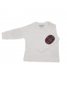 t-shirt in jersey con toppe in tartan 