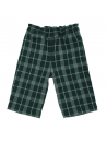 fashion tartan ankle length trousers with elastic waistband