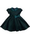 velvet dress with ribbon on waist