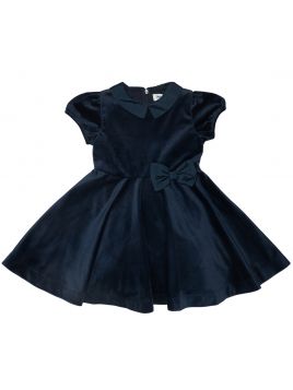 velvet dress with ribbon on waist