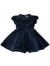 vestito in velluto con fiocco in vita 