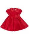 vestito in velluto con fiocco in vita 
