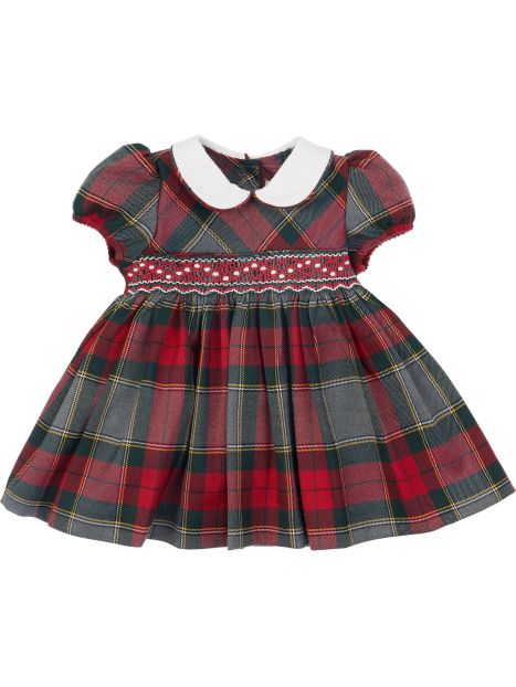 vestito in tartan con smock