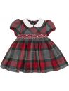 vestito in tartan con smock