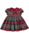 vestito in tartan con smock