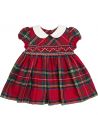 vestito in tartan con smock
