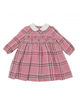 vestito in tartan moda con smock a MANICA LUNGA