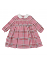 fashion tartan dress with smock and LONG SLEEVES