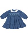 vestito in velluto 3000 righe con smock a MANICA LUNGA