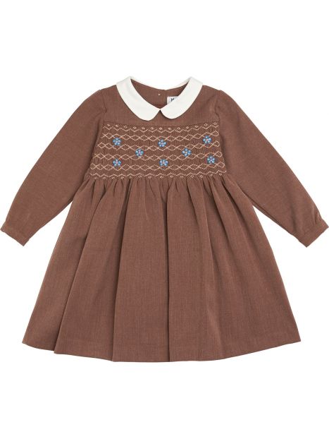 vestito in flanella con smock a MANICA LUNGA