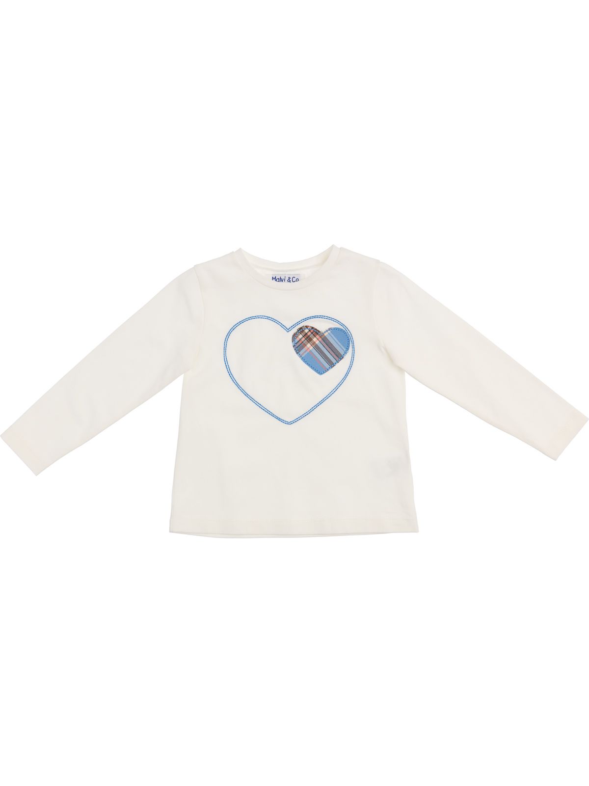 T-shirt in jersey con patch e ricamo cuore 