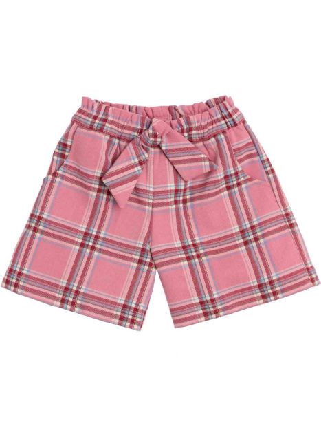 shorts in tartan moda con fiocco
