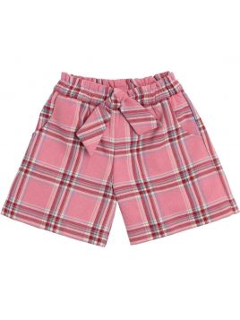 shorts in tartan moda con fiocco