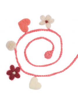 cintura con fiori in lana