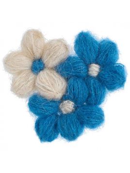 spilla con fiori in lana