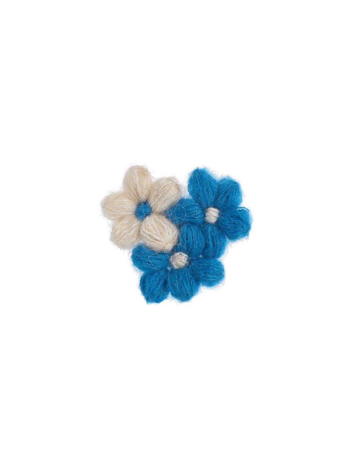 spilla con fiori in lana