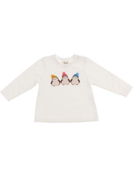 T-shirt in jersey con patch pinguini