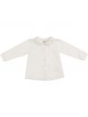 camicia in jersey con ricamo puntini sul colletto