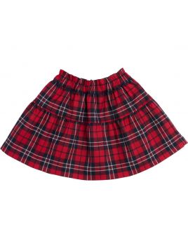 flounced tartan skirt