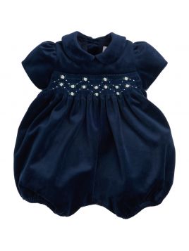 velvet romper with smock