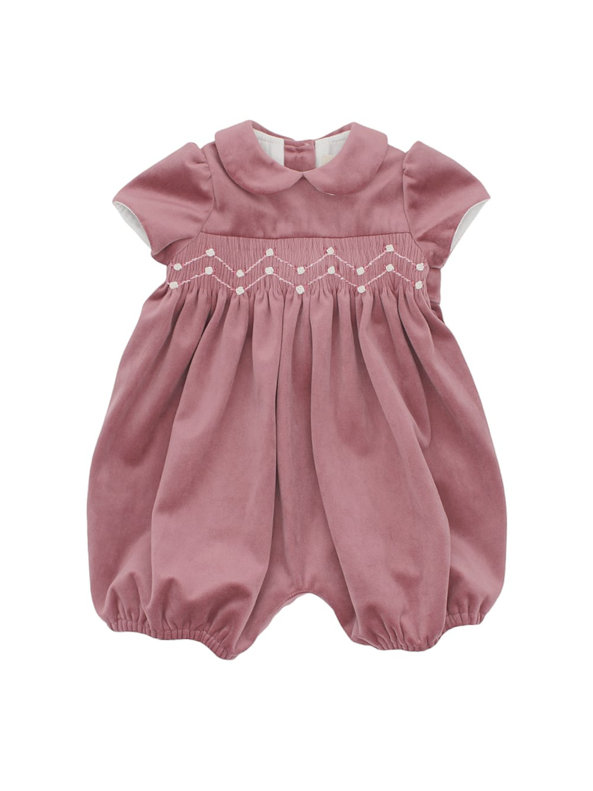 velvet romper with smock