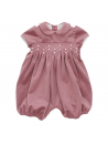 velvet romper with smock