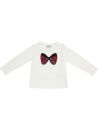 jersey T-shirt with tartan ribbon patch