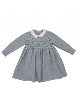 vestito in flanella con smock a MANICA LUNGA