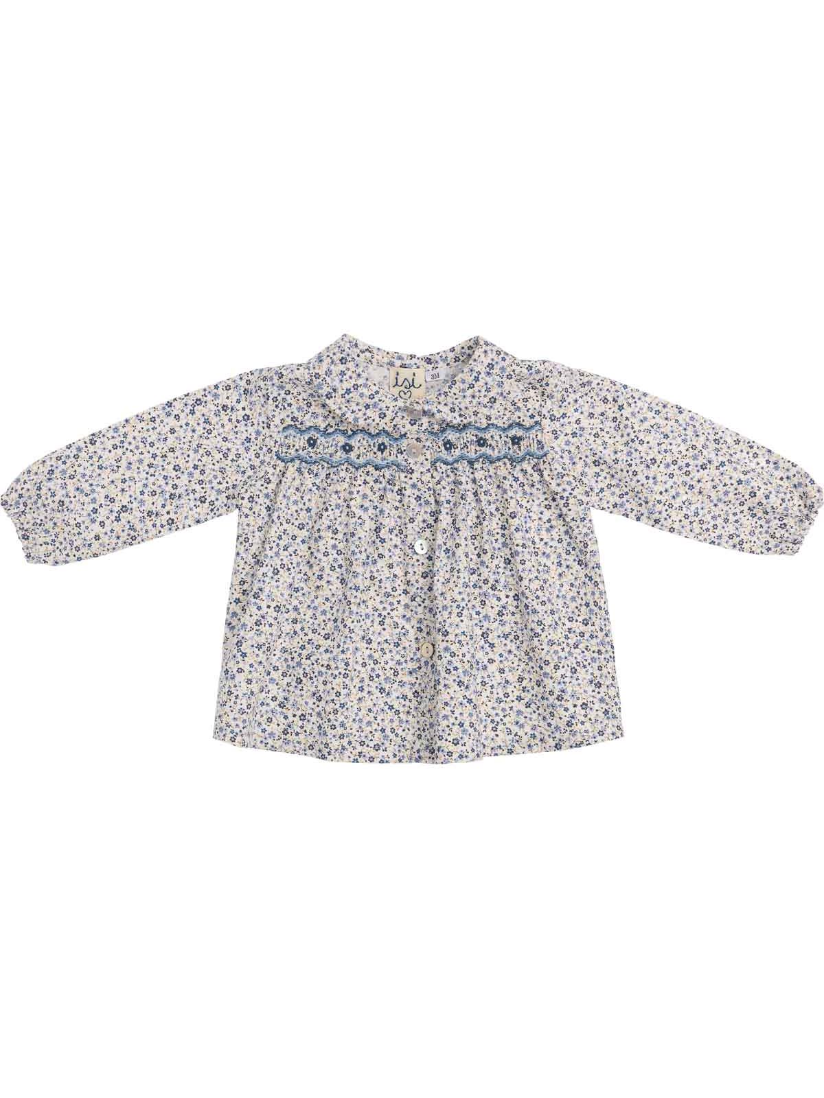 printed fabric shirt with smock